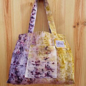 Tote bag yellow & purple