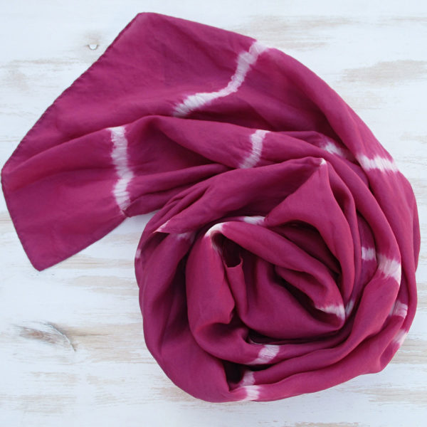 Silk scarf cochineal stripes